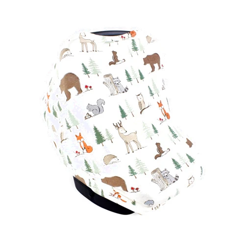 Hudson Baby Unisex Baby Multi-use Car Seat Canopy, Forest Animals, One Size
