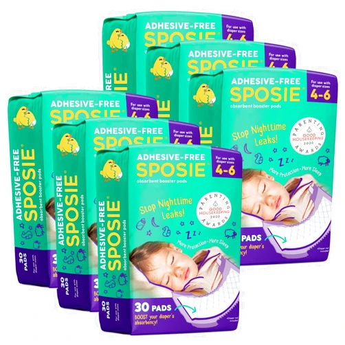 Select Kids Sposie Diaper Booster Pads Size 4-6, 180 Count - Diaper Pads Inserts Overnight, Cloth Diaper Inserts and Overnight Diapers, Diaper Liners Baby Products, Nighttime Diapers