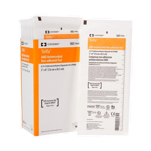 COVIDIEN Telfa AMD Antimicrobial Island Dressing White 3 x 8