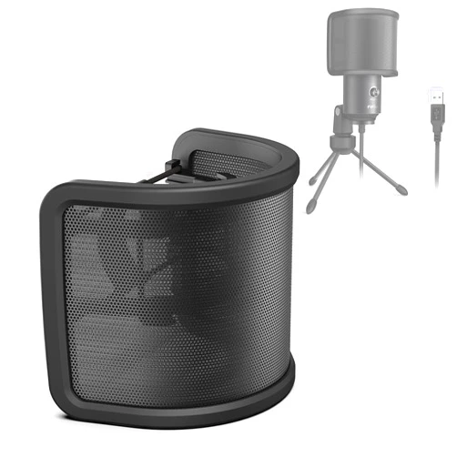 FIFINE Pop Filter, Mic Pop Screen with Metal Mesh, Compact Microphone Pop Shield Windscreen for Recording Studio, YouTube Videos, Streaming, Podcast (Black)