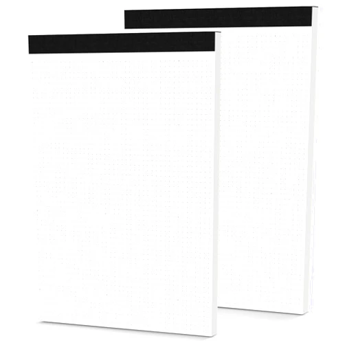 Zaviko Dot Grid Notepad 8.5 x 11, 2 Pack, 5x5 Dotted Graph Paper 8-1/2 x 11