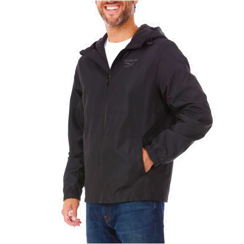 Reebok Rain Jacket Men with Hood, Windbreaker Men Lightweight Waterproof Jacket