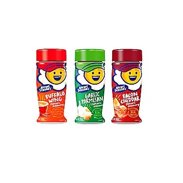 Kernel Season's Popcorn Seasoning Kit KICKIN' BACK IN THE MANCAVE Sampler Set Buffalo Wing, Garlic Parmesan, & Bacon Cheddar (Variety Pack of 3 Different Toughguy Flavors)
