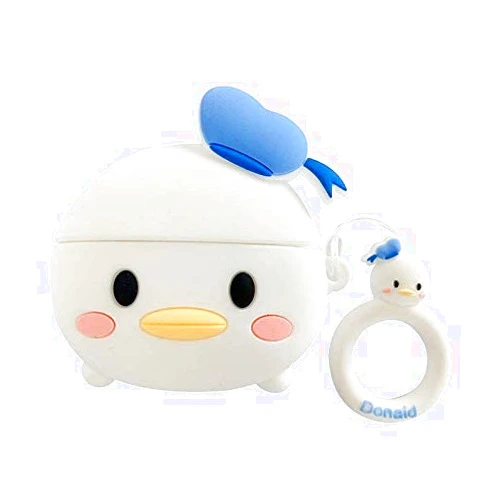 ChillNChic AirPods Pro Case Soft Silicone Duck Cover with Strap for Apple AirPodspro AirPods 2019 3D Cartoon Navy Blue Sailor Protective Cool Fun Cute Lovely Special Girls