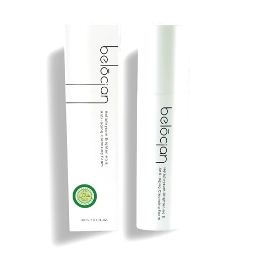Belōcian Belocian Helichrysum Brightening & Anti-aging Cleansing Face Foam 3.4 Fl OZ (100ml), Enhance Skin Elasticity, Prevent Wrinkles, Suitable for all Skin Types, Halal Certified