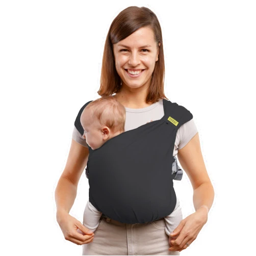 Boba Bliss Hybrid Baby Carrier Newborn to Toddler - 2-in-1 Baby Wrap & Baby Carrier - Pre-Wrapped Baby Sling Wrap Newborn - Certified Hip-Healthy - Soft & Stretchy Baby Sling- 7-35 lbs (Charcoal)