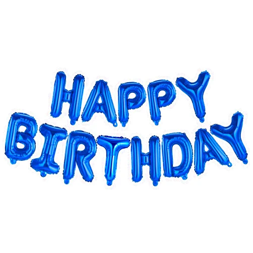 Linxfunny Happy Birthday Balloon Banner Party 16 Inch 3D Aluminum Foil Inflatable Letter kit Set Banner Balloons Birthday Party Decorations Supplies Party (Blue)
