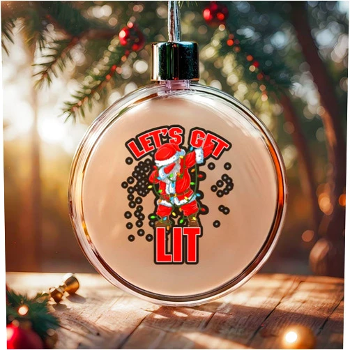 Generic Let's Get Lit Drinking Santa Hat Dabbing Christmas Lights Christmas Hanging Onaments
