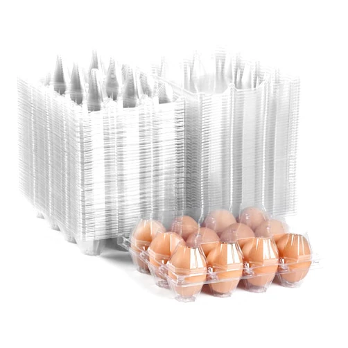 Generic Lifuope 120 Piece Transparent Egg Carton Plastic Egg Cartons Specs3×4 12 Individuai Plastic Egg Cartons Farm Egg Storage Size7.6×5.9×2.6inch