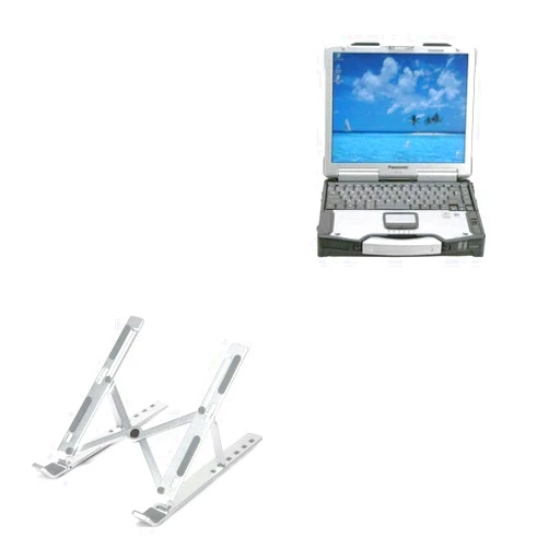 BoxWave Stand and Mount Compatible with Panasonic Toughbook 29 CF-29 - Compact QuickSwitch Laptop Stand, Portable, Multi Angle Viewing Stand - Metallic Silver