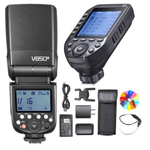 Godox V850III Flash w/XProII-F Trigger for Fuji, Camera Flash Speedlight 7.2V/2600mAh HSS 1/8000 2.4G 1.5s Recycle Time 450 Full Power Pops for DSLR Cameras with Standard Hot Shoes for Fuji, Fujifilm
