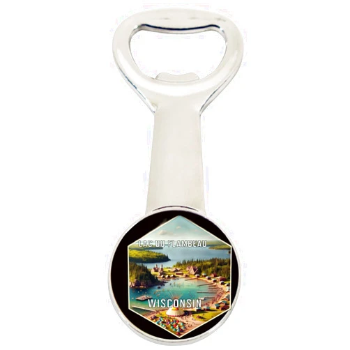 R and R Imports Lac Du Flambeau Wisconsin Travel Destination Souvenir Magnetic Bottle Opener