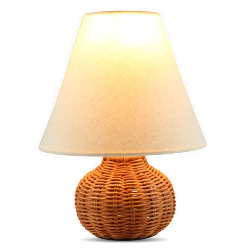 Ora bamboo Dimmable Rattan Bamboo Woven Wicker Table Lamp - LED Bulb Included, Ideal for Bedroom, Living Room, and Home Office Decor - Timeless Design with Modern Functionality. UL Certified.
