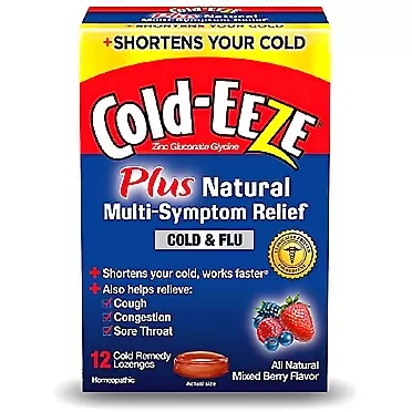 QUIGLEY COLD-EEZE Cold Remedy Plus Natural Multi-Symptom Relief Lozenges, Mixed Berry Flavor 12 ea (Pack of 4)