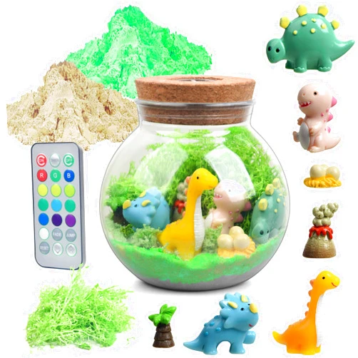 Arthink Sand Art Dinosaur Gifts for Boys - Dinosaur Terrarium Kit for Kids - Birthday Gift for Boys - DIY Dinosaur Toys for Boys - Arts and Crafts Kit for Kids