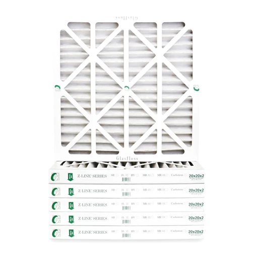 Glasfloss 20x20x2 Pleated Air Filter, ZL Series, MERV 10 - Actual Size: 19 1/2 x 19 1/2 x 1 3/4 (Box of 6)
