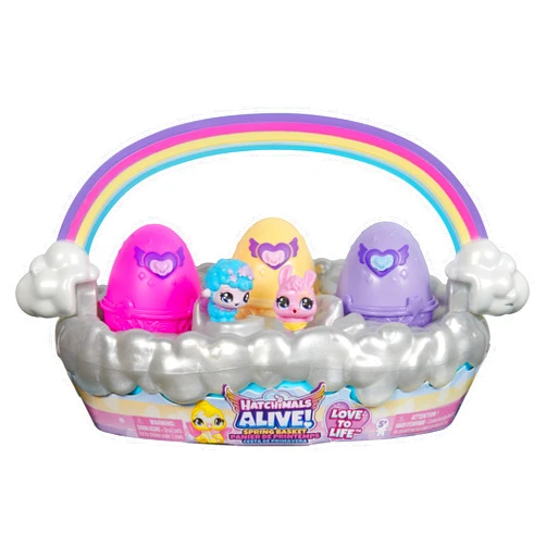 Hatchimals Alive, Spring Basket with 6 Mini Figures, 3 Self-Hatching Eggs, Fun Gift and Easter Toy, Kids Toys for Girls and Boys Ages 3 and up