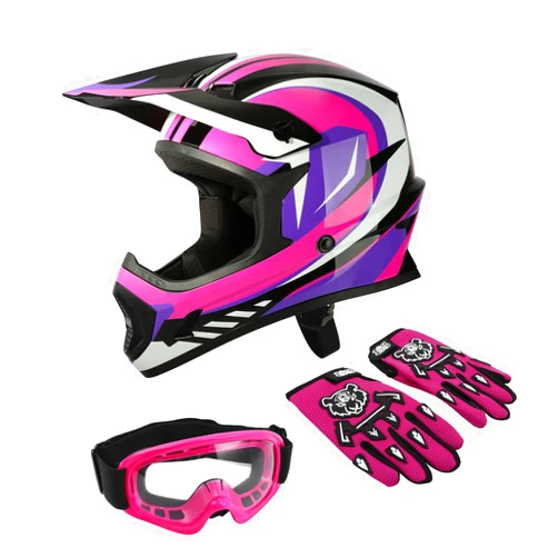 TCT-MOTORPARTS DOT Youth Kids Motocross ATV Helmets Offroad Street Dirt Bike Go-Kart BMX MX Full Face Helmet