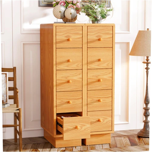 Tribesigns 5-Drawer Narrow Dresser, Set of 2, Wood Tall Dresser for Bedroom,Skinny Dresser Chest of Drawers, Slim Storage Drawers Organizer for Small Spaces, Bathroom, Closet, Oak