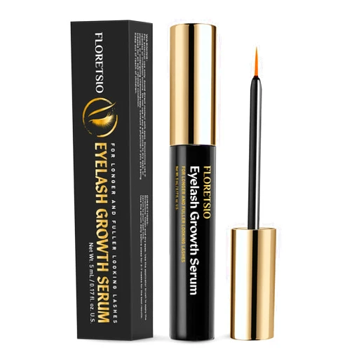 FLORETSIO Premium Lash Serum for Eyelash Growth: Irritation-Free Formulated Rapid Growth Advanced Lash Serum for Natural Lashes and Eyebrows - Boost, Longer, Thicker, Fuller Lashes (5ml)