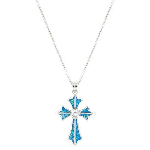 Montana Silversmiths River of Lights Pond of Faith Cross Necklace - NC3633