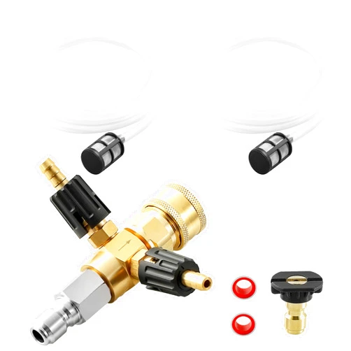 TasuoX Downstream Injector for Pressure Washer, Power Washer Adjustable Chemical Injector Kit, Double Suction Head 3/8