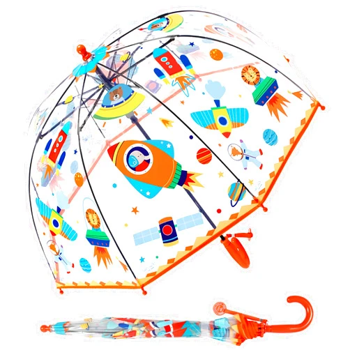 KOULONGDAMI Kids Clear Umbrella for Rain Dome Bubble Umbrellas Windproof for Kids Boys and Girls