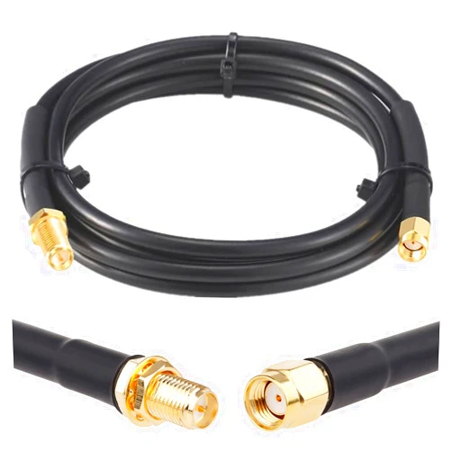 XRDS -RF RP-SMA Male to RP-SMA Female Cable 6ft, Low Loss RG58 RP-SMA Cable WiFi Antenna Extension Coax Cable for WiFi LAN Router Wireless Network Card Adapter
