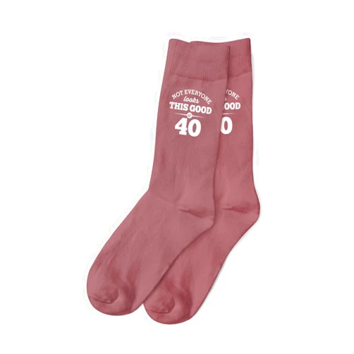 Design, Invent, Print! 40th Birthday Gift Vintage Pink Women’s Socks Novelty Keepsake Idea 40 Years Old (Burgundy)
