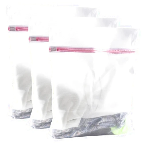 FGY Mesh Laundry Bags 3Pack, Laundry Washing Bags with Zipper, Mesh Wash Bags for Laundry, Mesh Washable Bags for Delicate, Intimate, Dress, Swimsuit, Sweater (Large)