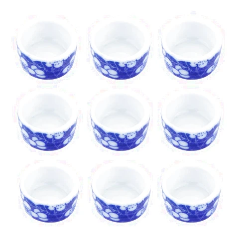 DQITJ 9 Pcs Spider Micro Ceramic Water Bowl, Hermit Crab Mini Dish for Spider Tarantula Hermit Crab Millipede Tiny Reptile