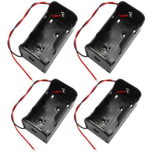 LUORNG D Cell Battery Holder 4PCS 1.5V D Cell Battery Case Container with Wire Leads, D Size Battery Box
