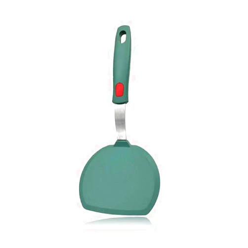 Tenta Kitchen Silicone Turner Spatula Non-Stick Cookware Safe Wide Pancake Spatula for Cooking and Baking- 600°F Heat Resistant Rubber Egg Spatula Green