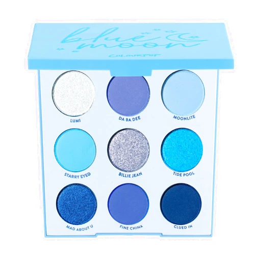 ColourPop Blue Moon Shadow Palette - Monochromatic Blue Shadow Palette with Matte, Metallic and Duochrome Finishes - High-Pigment Eye Makeup with a Long-Wearing Formula (0.3 oz)
