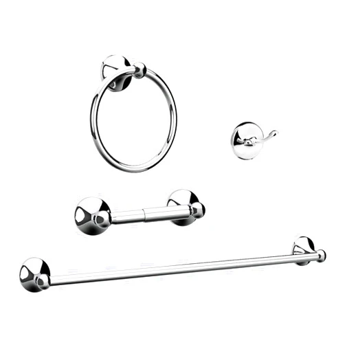 Chihod 4-Pieces Bathroom Hardware Set, 14/24 Towel Bar for Bathroom, Towel Ring Wall Mounted, Chrome Toilet Paper Holder, Robe Towel Hooks Steel, Hand Towel Holder, Bathroom Accessories Set