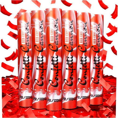 YESHOW Confetti Cannon Party Poppers Shooters Red,YESHOW Confetti Bomb Blaster(6 pack) for Birthday Christmas New Year’s Eve Wedding Graduation