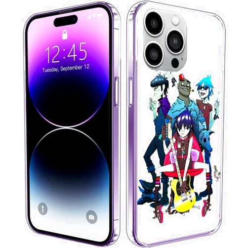 VMZONE Phone Case Gorillaz Compatible with iPhone 14 Pro Max Scratch Charm Shockproof Accessories Bumper Waterproof Transparent