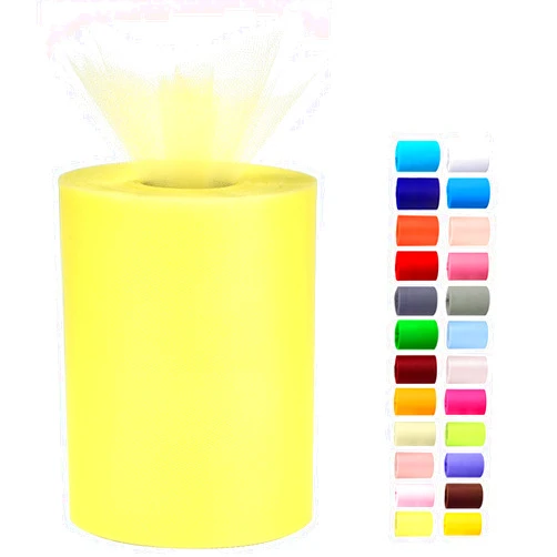 Miegecha Tulle Rolls 6” by 100 Yards (300 feet) Tulle Roll Spool Fabric for DIY Tutu Skirts Wedding Baby Shower Crafts Decorations Party Supplies(Lemon Yellow)