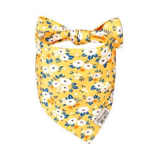 SCENEREAL Summer Floral Dog Bandana, Double Side Dog Scarf for Small Medium Large Dogs Cats Puppy,Holiday Bandanas for Dogs Boys Girls, Premium & Soft Fabric Pet Accessories for Birthday Party Days