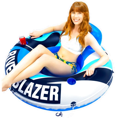 Sunlite Sports 2024 New & Upgraded Sunlite Sports Heavy Duty River Tube Inflatable, Premium Water Float to Lounge Above Lake and River, Outdoor Water Raft Sport Fun, Recreational Use