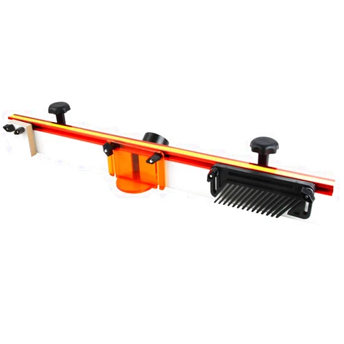 O'SKOOL 32 Inches Long Router Table Fence System with Feather Board, Bit Guard, Adjustable Stop and Dust Port