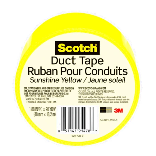 Scotch Duct Tape, Sunshine Yellow, 1.88 in. x 20 yd., 6-Pack