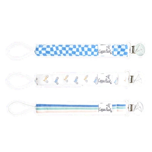 Copper Pearl Binky Clip 3 Pack Set 
