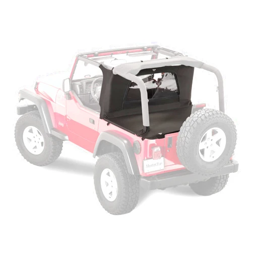 MasterTop Wind Stopper Plus and Tonneau Cover Combo Kit - Fits Jeep Wrangler TJ 1997-2002 - Keeps Wind and Water Out of The Cab - Keeps Cargo Area Clean and Safe - Wind Breaker Stops Backdraft