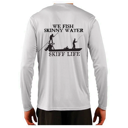 Skiff Life Poling Skiff Boat Fishing Shirts for Men