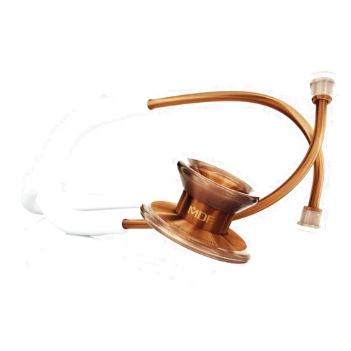MDF Instruments MD One Epoch Lightweight Titanium Stethoscope, Adult, Free-Parts-for-Life, White Tube, Cyprium Chestpiece-Headset, MDF777TCP29