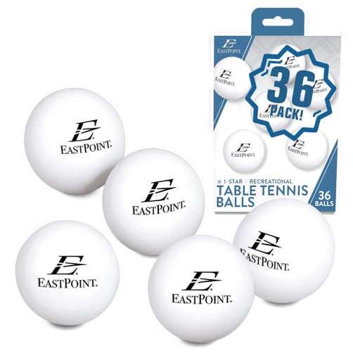 EastPoint Sports 40mm 1-Star Table Tennis Ball Set - 36 Pack of Recreational Ping Pong Balls