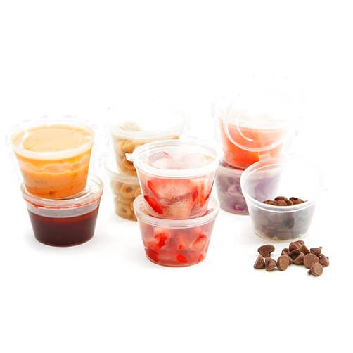 Tovla 110 Pack Leak Proof Condiment Freezer Storage Containers with Hinged Lids (3 Ounces) | Slime Storage| Travel Snack Cups | Store Homemade, Organic Purees | Freezer and Dishwasher Safe