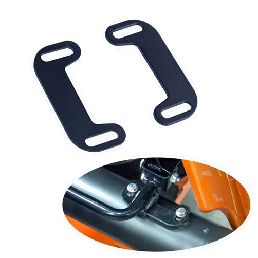 Advanblack Touring Harley Stretched Bags Exhaust Adjustable Bracket Set (2 Pieces, SPCC Metal) Center your Exhaust with Stretched Bags and Fender Extension