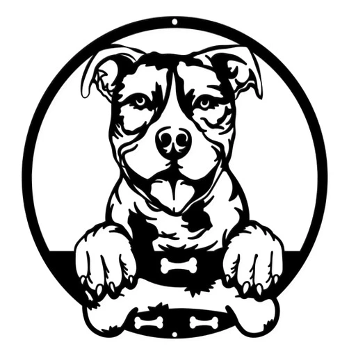 NBEADS Pit Bull Metal Wall Art Decor, Matte Style Wall Hanging Decor Silhouette Wall Art for Home Garden Hotel Office Wall Festival Decoration Gift, 11.8×11.8 Inch
